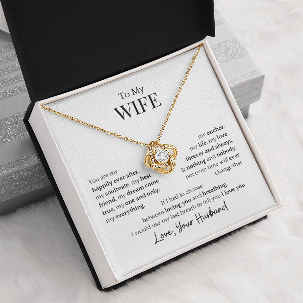 To My Wife- Dream Come True Love Knot Necklace