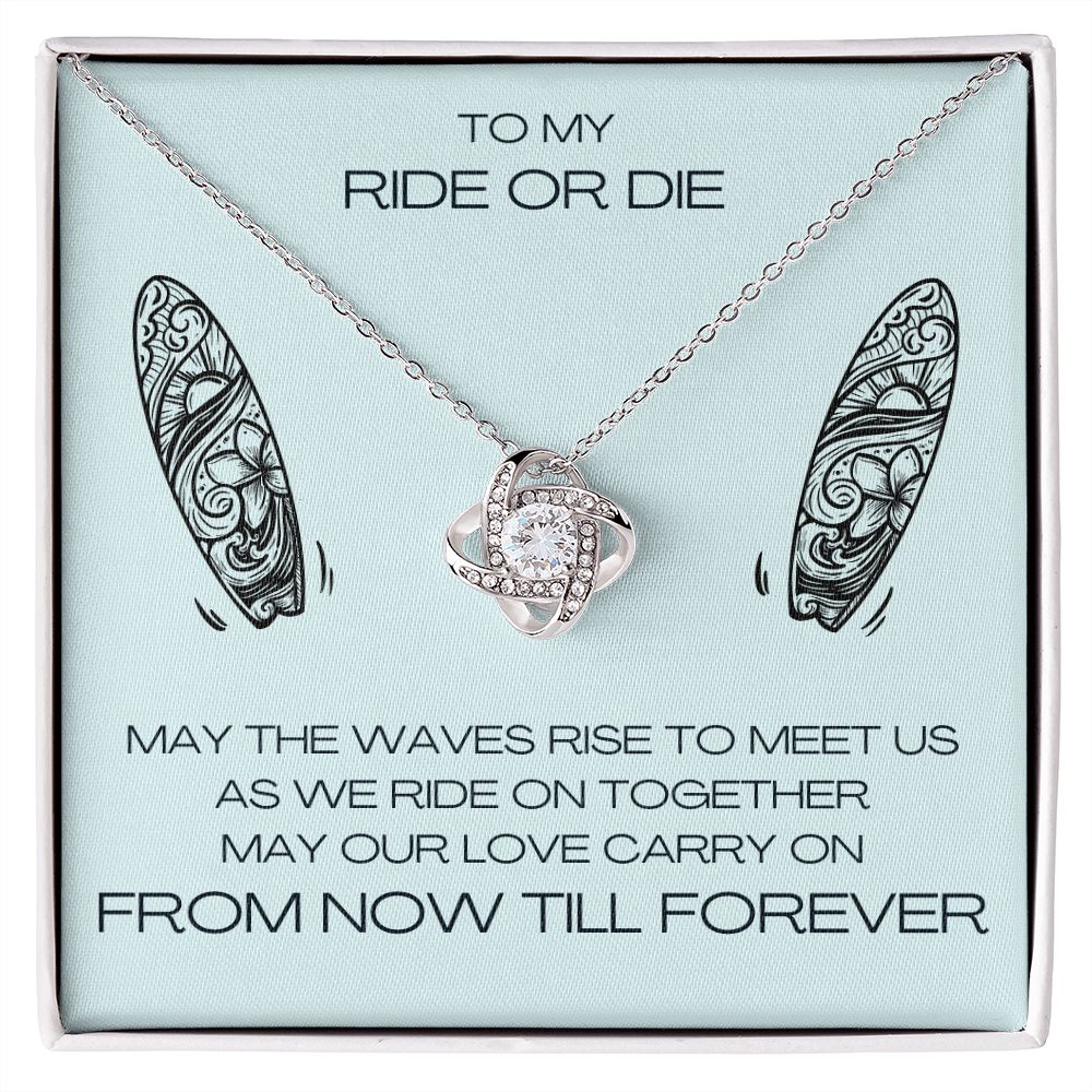 To My Soulmate- Ride on Together Love Knot Necklace