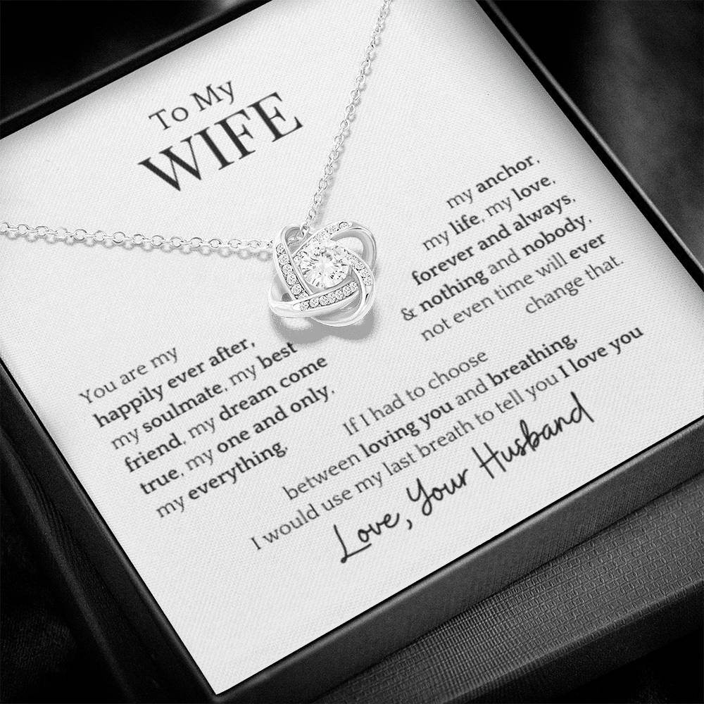 To My Wife- Dream Come True Love Knot Necklace