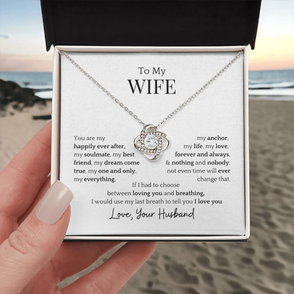 To My Wife- Dream Come True Love Knot Necklace