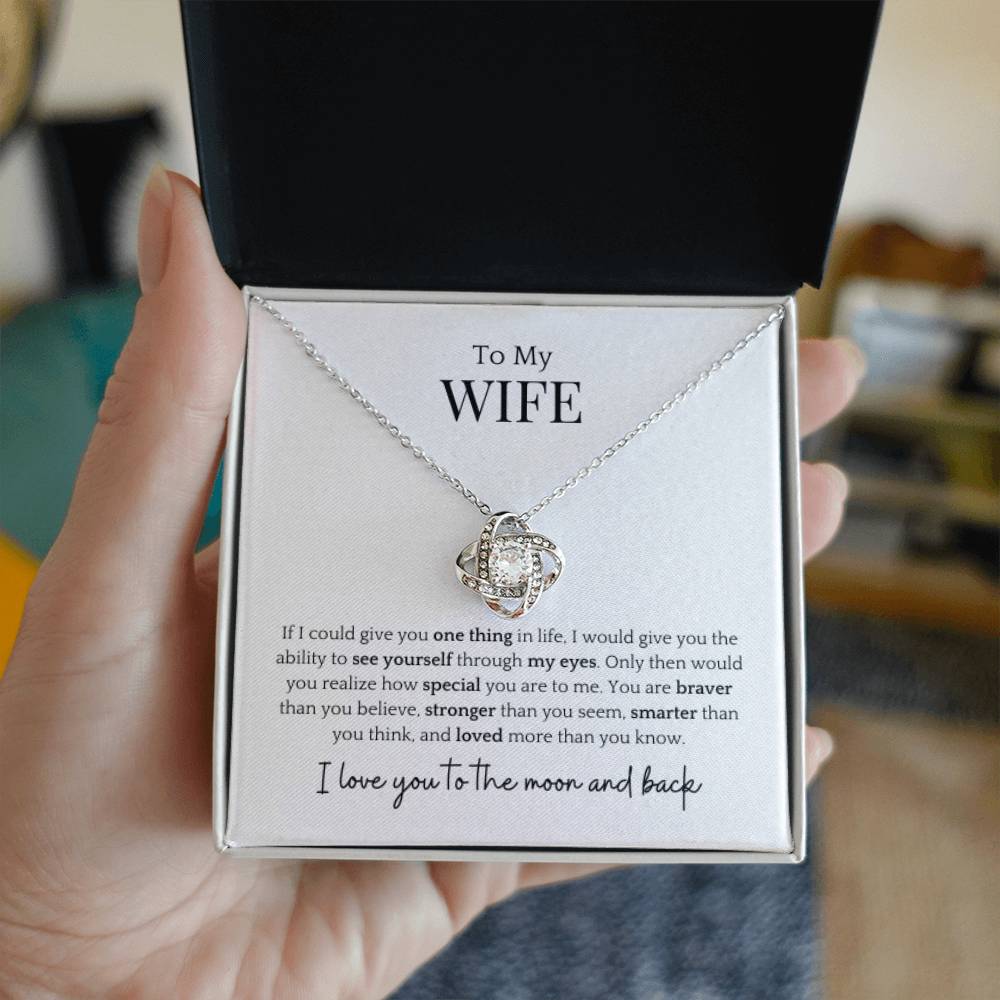 To My Wife- More Than You Know Love Knot Necklace