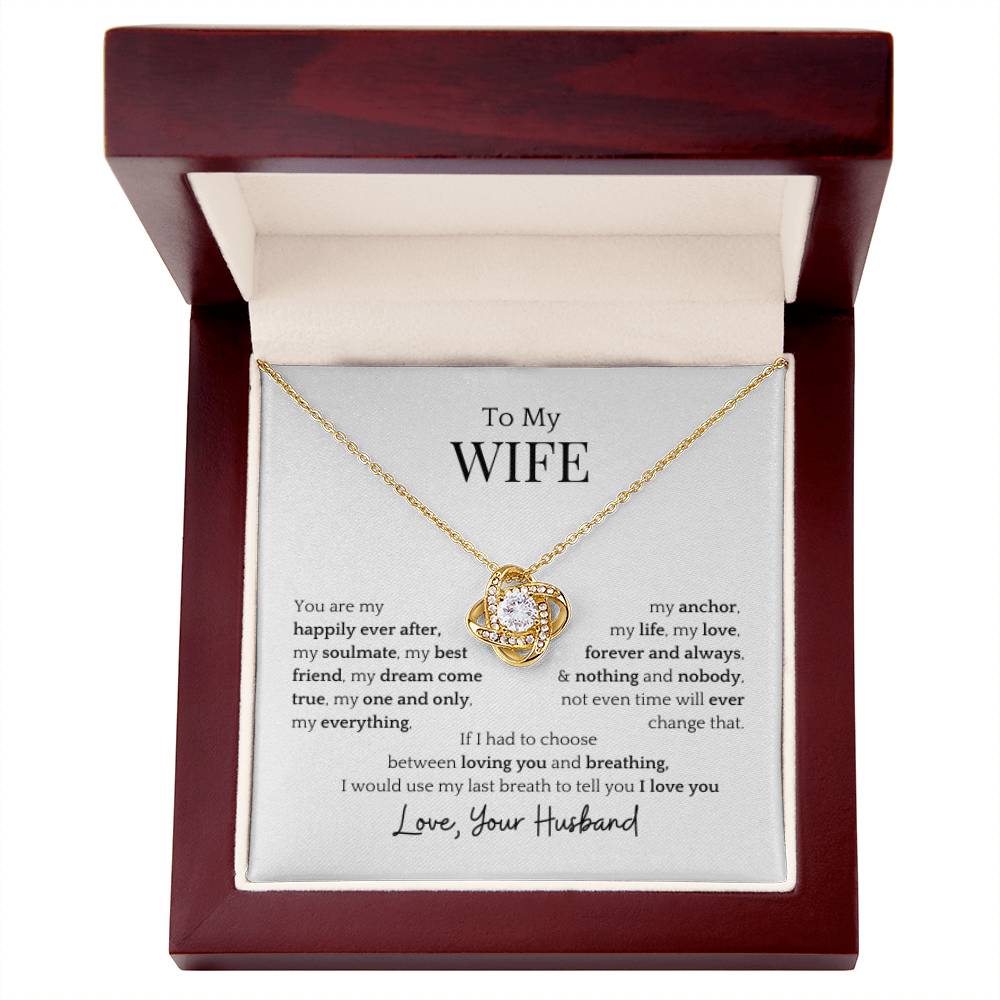 To My Wife- Dream Come True Love Knot Necklace