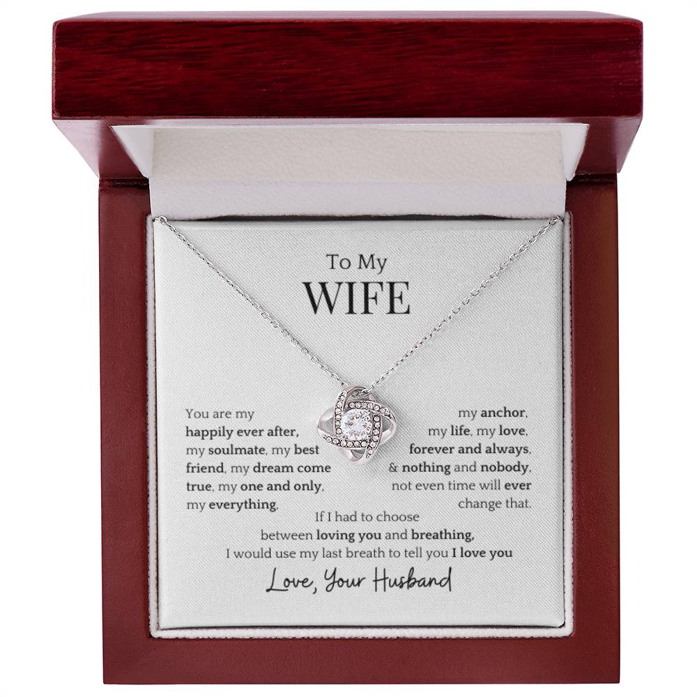 To My Wife- Dream Come True Love Knot Necklace