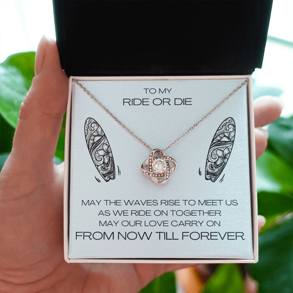 To My Soulmate- Ride on Together Love Knot Necklace