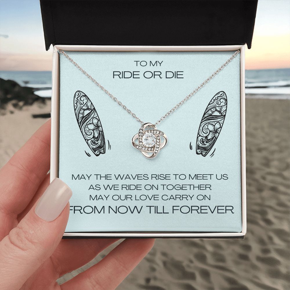 To My Soulmate- Ride on Together Love Knot Necklace